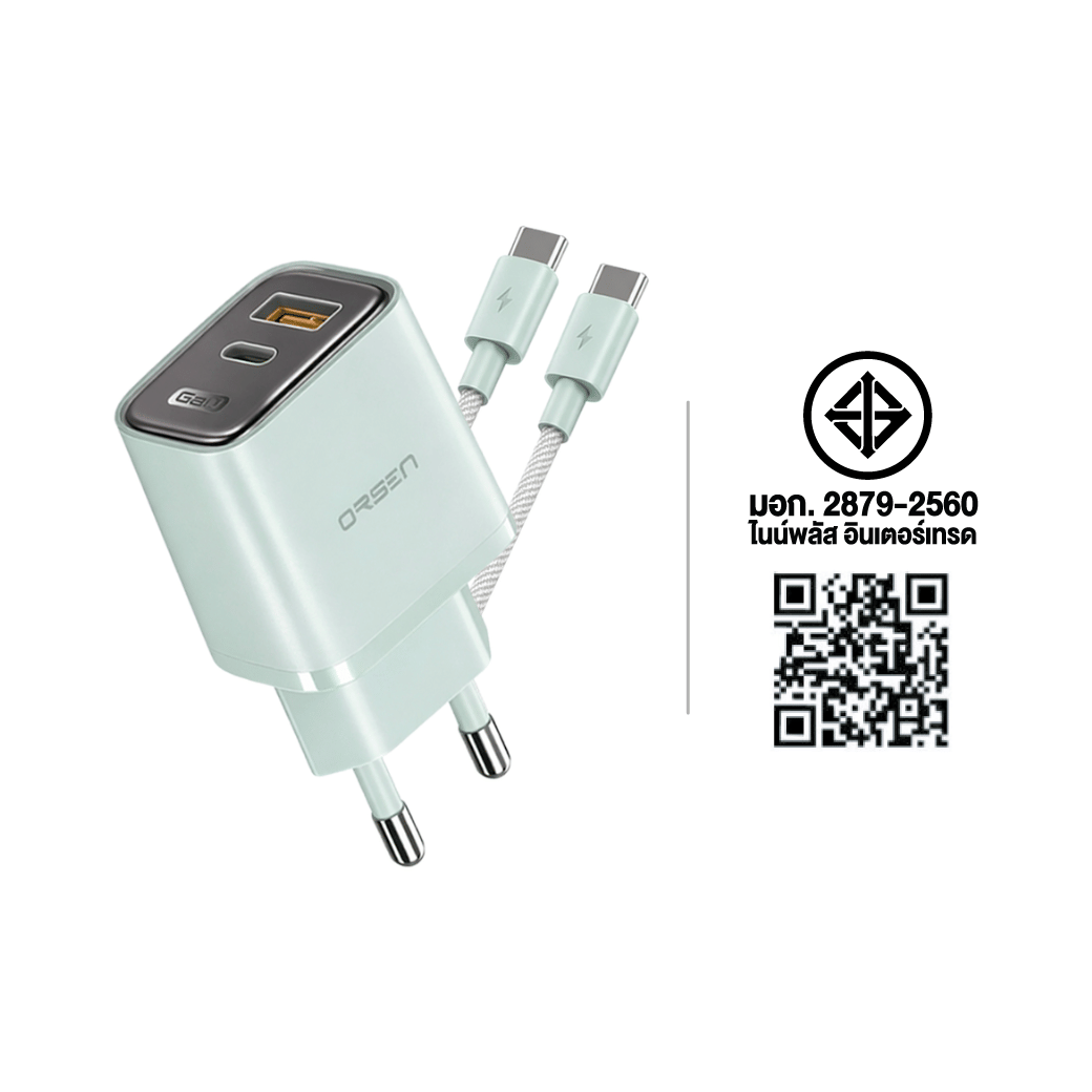 หัวชาร์จ ELOOP C31TC สีเขียว หัวชาร์จเร็ว และ สายชาร์จเร็ว PD 45W สำหรับ สมาร์ทโฟน ทุกรุ่น ANDROID PHONE_8